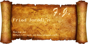 Fried Jordán névjegykártya